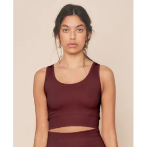 Moonchild Seamless Crop Top – Burgundy